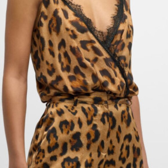 L'Agence Jaxon Leopard Lace-Trim Bodysuit - Picture 2 of 2